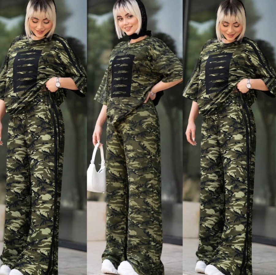 ست تیشرت شلوار سربازی خاص زنانه
