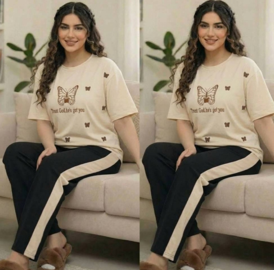 ست تیشرت شلوار پروانه زنانه